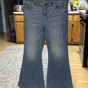 American eagle outfitters festival flare blue jeans women’s 16 regular